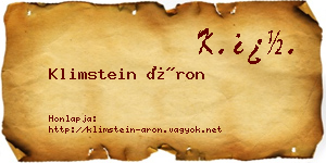 Klimstein Áron névjegykártya